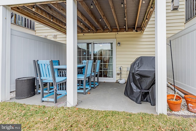 view of patio / terrace featuring a grill