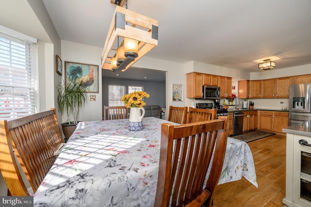 dining room featuring light wood-style floors