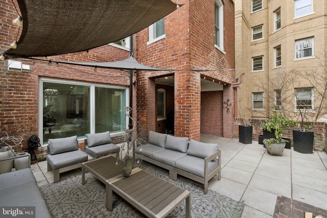 view of patio / terrace featuring an outdoor living space