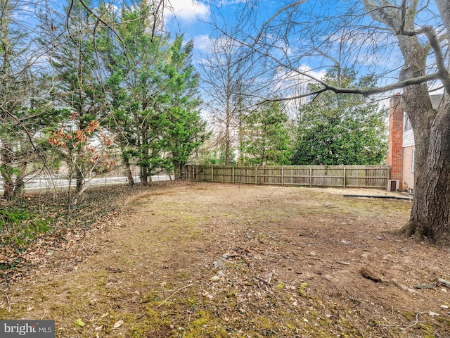 view of yard featuring fence