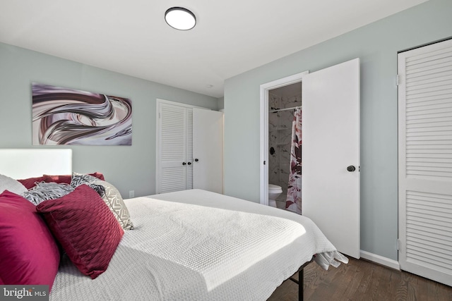 bedroom featuring baseboards and wood finished floors