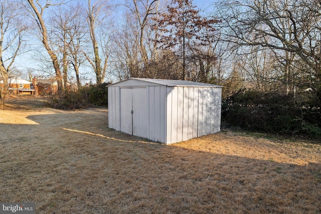 view of shed