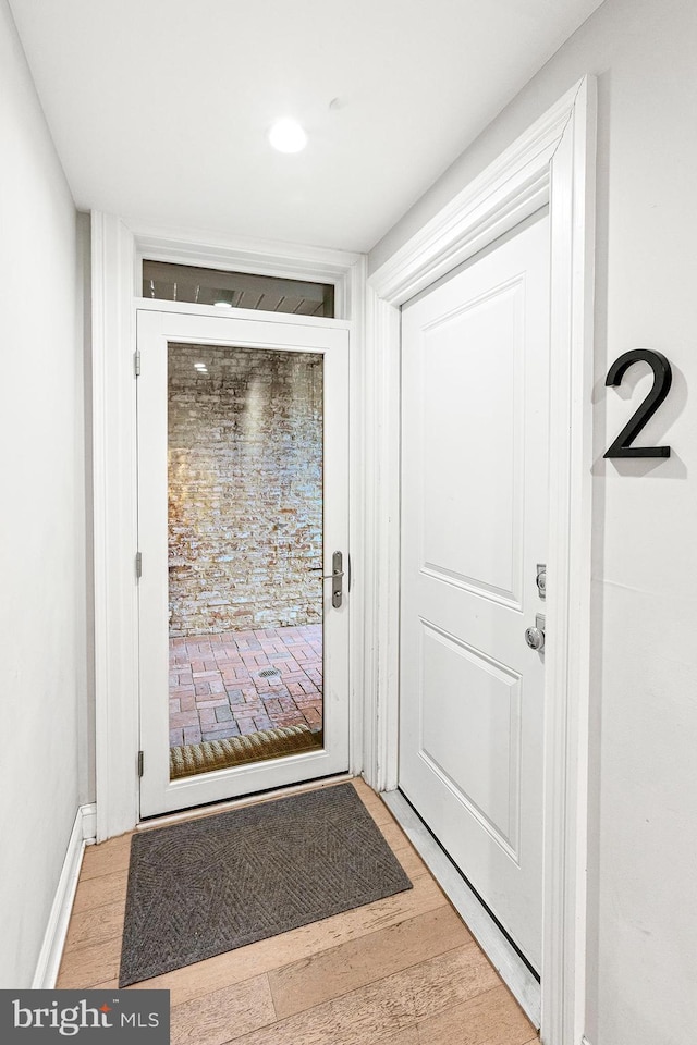 entryway featuring wood finished floors