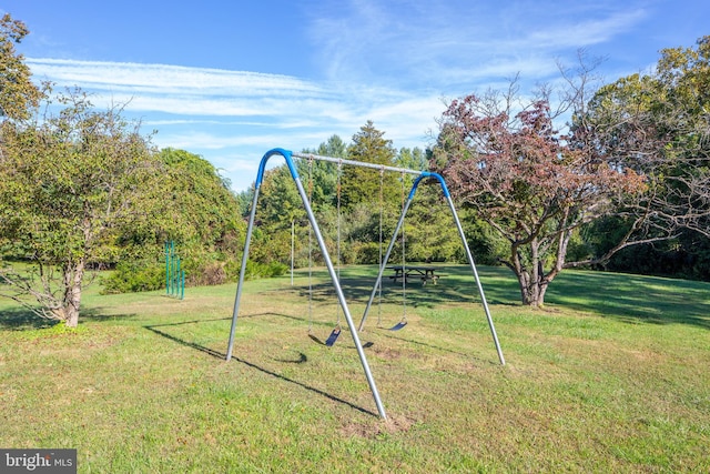 communal playground with a yard