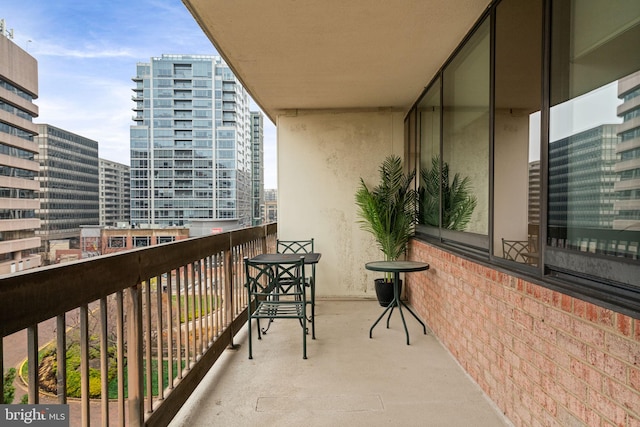 balcony with a city view