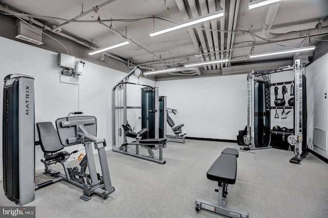 view of workout area