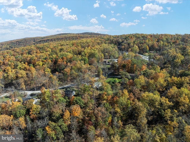 drone / aerial view with a forest view