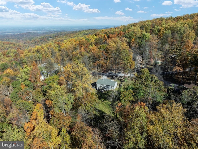 bird's eye view with a forest view