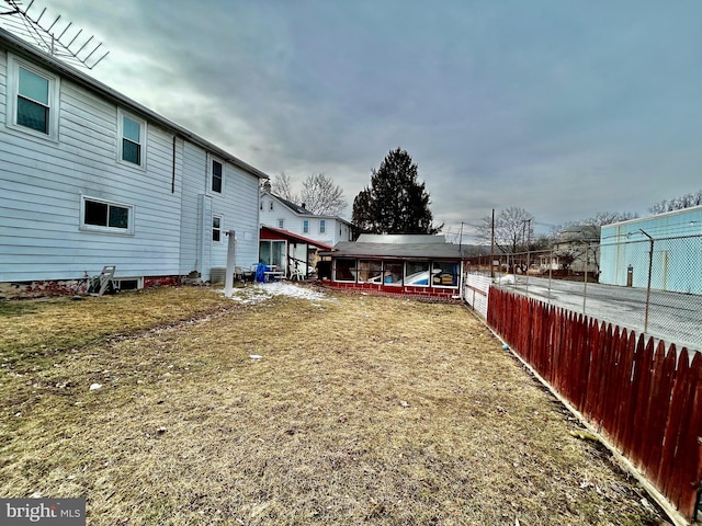 view of yard with fence