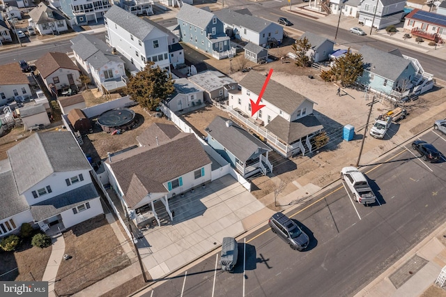 drone / aerial view with a residential view