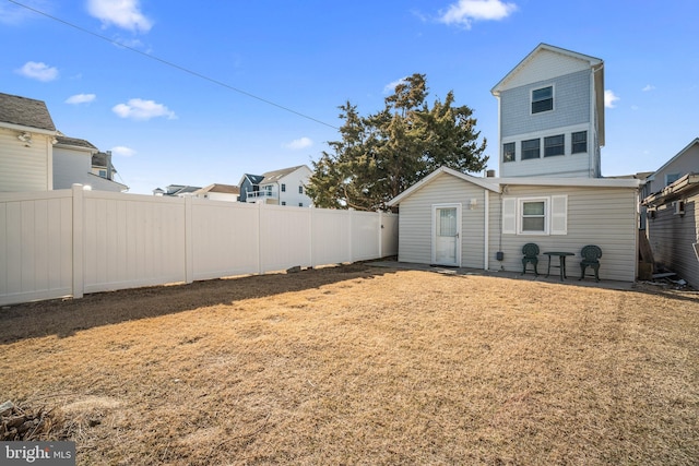 view of yard with fence