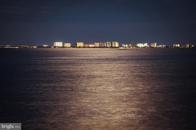 property view of water featuring a view of city lights