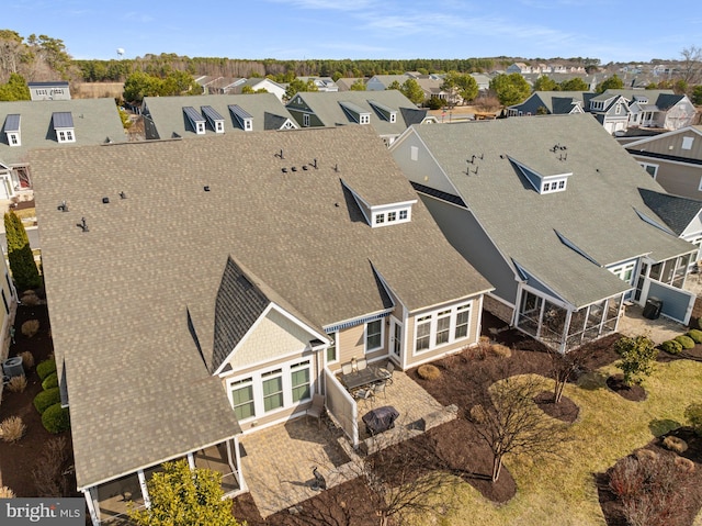 drone / aerial view with a residential view