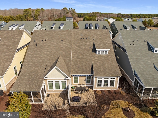 bird's eye view with a residential view