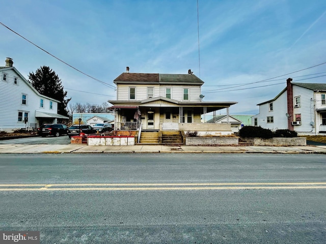 view of front of home with covered porch