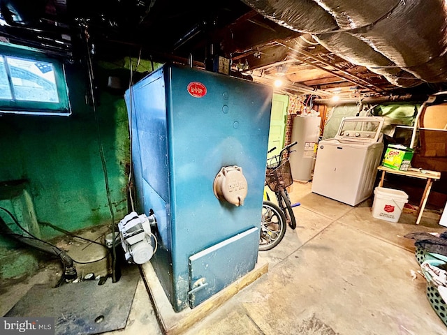 utilities with water heater and washer / dryer