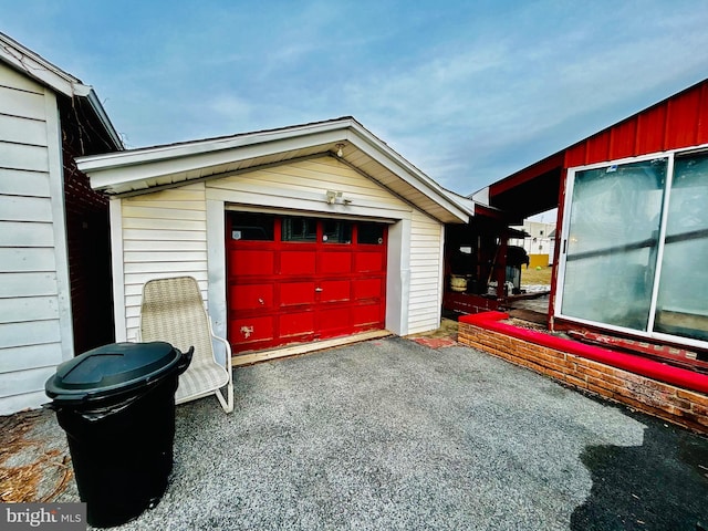 view of garage