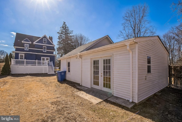 exterior space with french doors