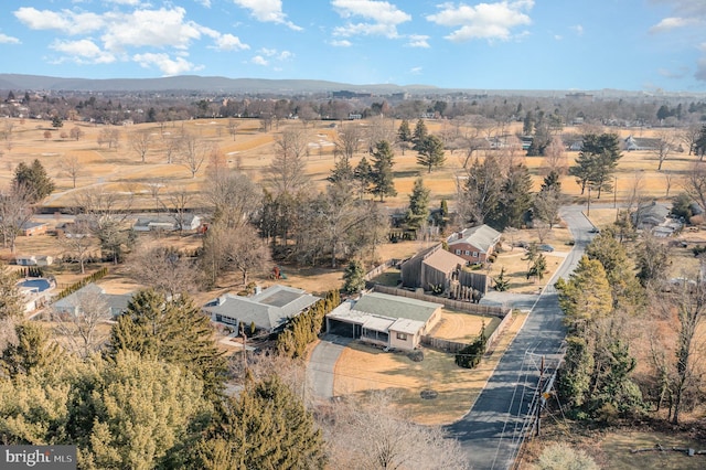 birds eye view of property featuring a rural view