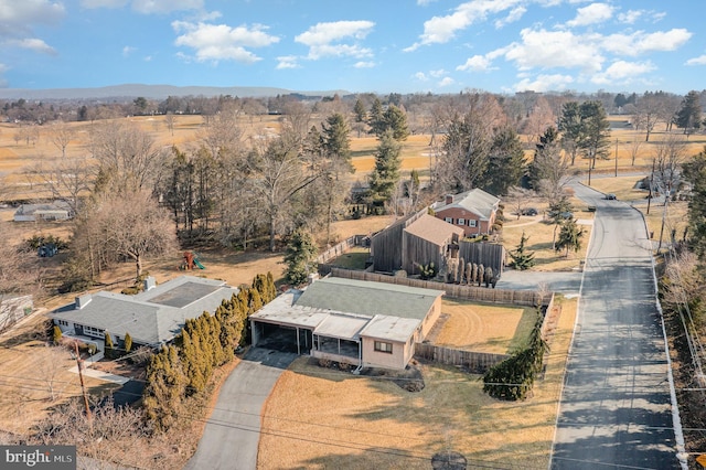 bird's eye view featuring a rural view