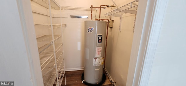 utility room featuring electric water heater