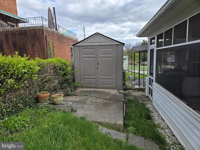 view of shed