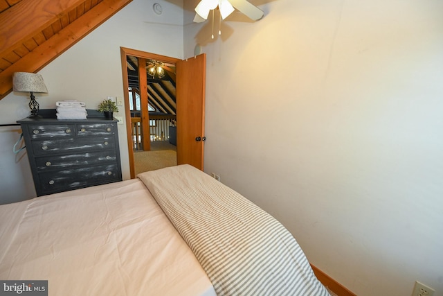 bedroom with vaulted ceiling