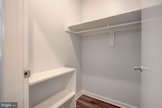 spacious closet with wood finished floors