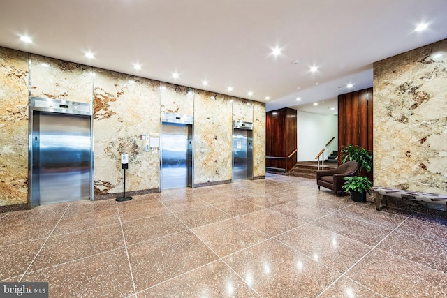 building lobby featuring stairway