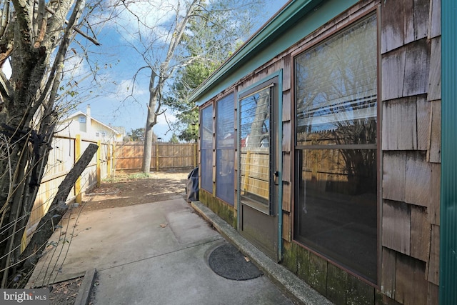 exterior space featuring a patio and a fenced backyard