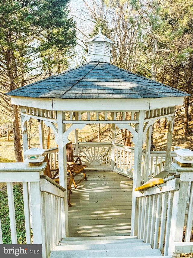 exterior space with a gazebo