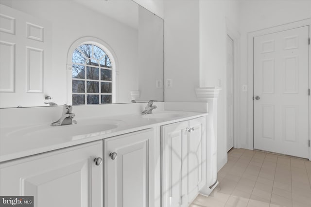 full bathroom featuring double vanity and a sink