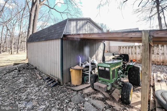 view of shed