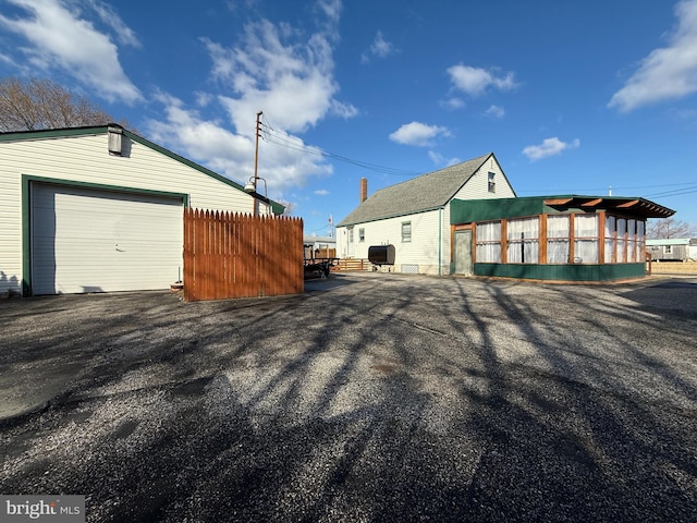 view of garage