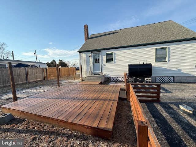 wooden terrace with fence