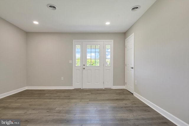 3523 Level Rd, Churchville, MD 21028 - entryway featuring baseboards, recessed lighting, wood finished floors, and visible vents