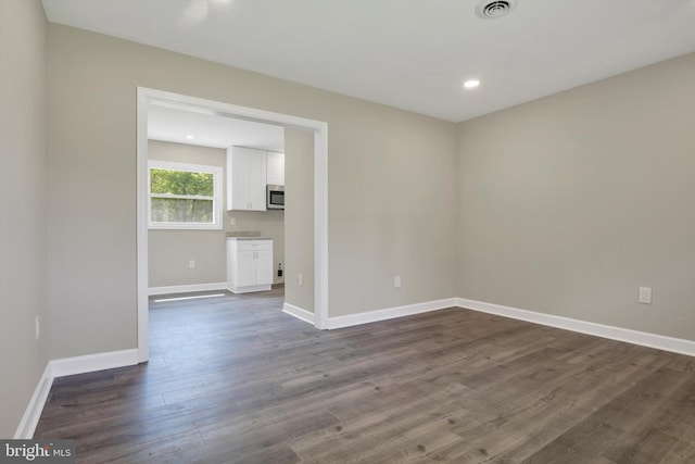 3523 Level Rd, Churchville, MD 21028 - unfurnished room featuring baseboards, recessed lighting, dark wood-type flooring, and visible vents