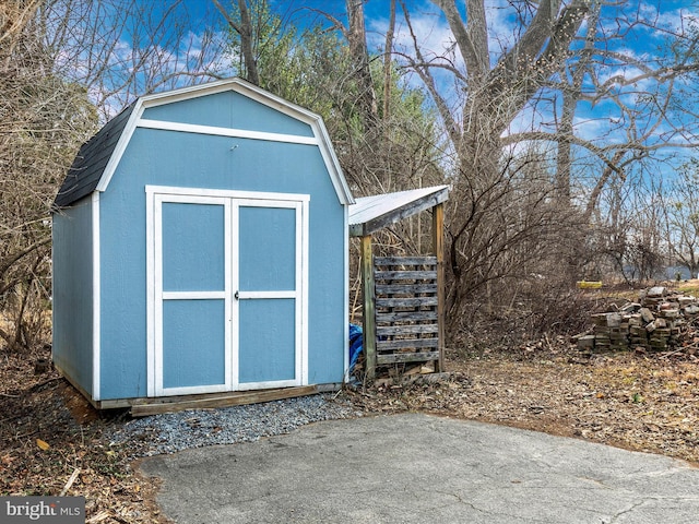 view of shed