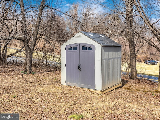 view of shed