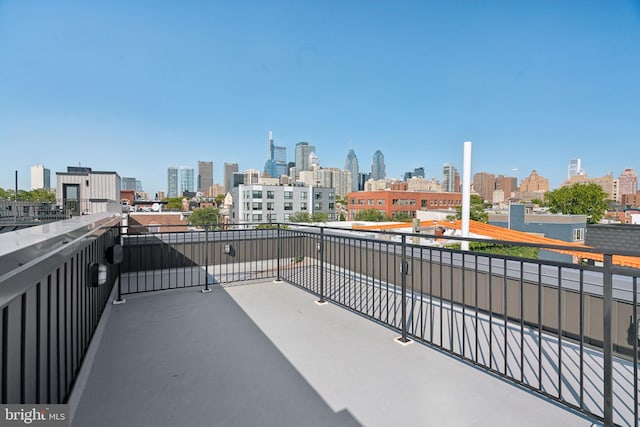 balcony with a view of city