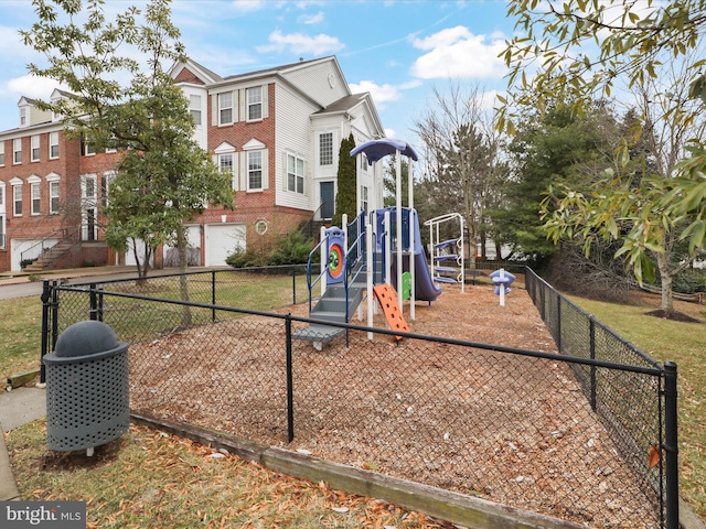 community play area featuring fence