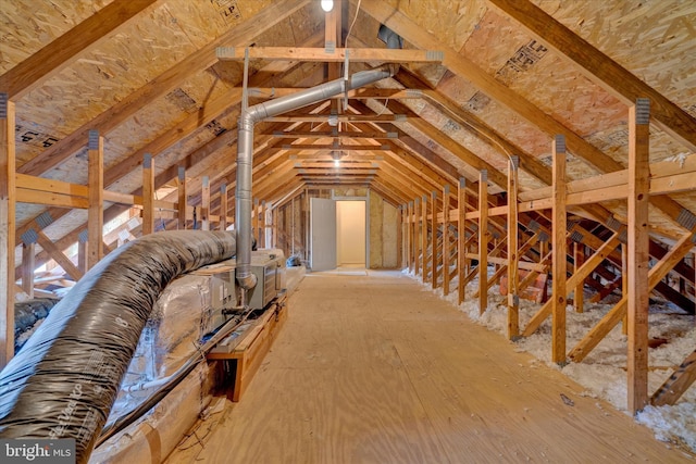 view of unfinished attic