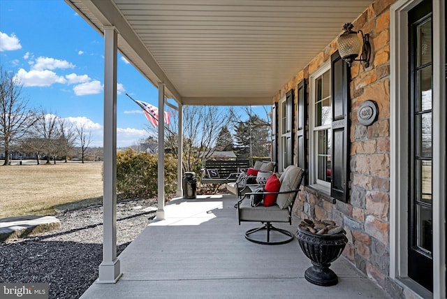 view of patio / terrace featuring covered porch