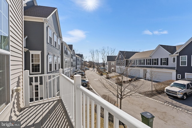 balcony featuring a residential view