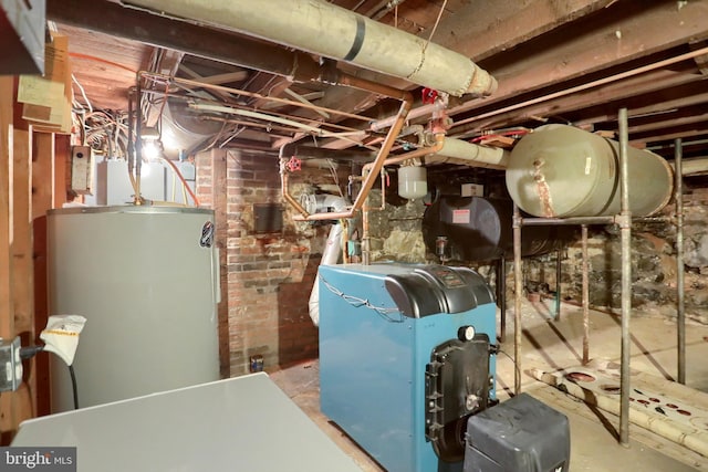 utility room featuring gas water heater