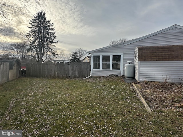 view of yard featuring fence