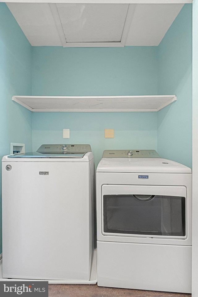 laundry area featuring washer and dryer