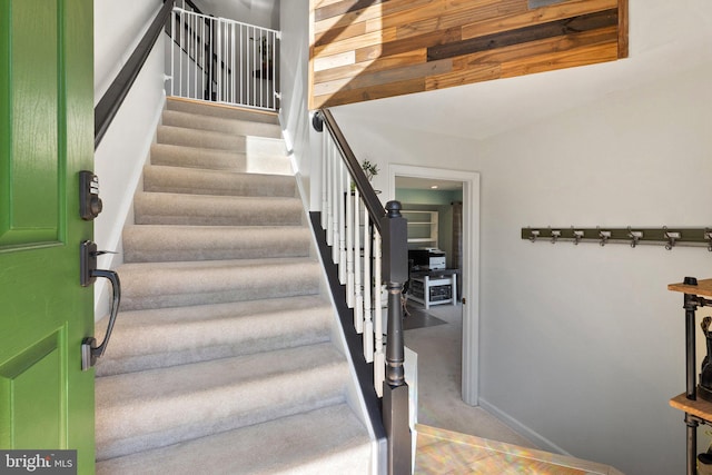 staircase with baseboards