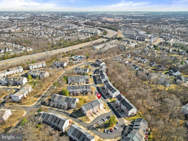 drone / aerial view with a residential view