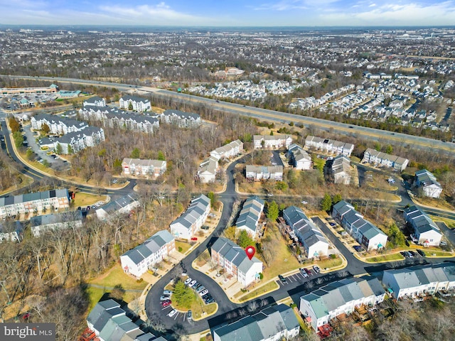 aerial view with a residential view